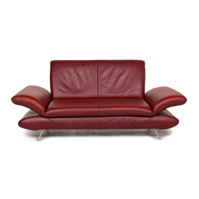 Koinor Rossini Leder Sofa Rot Zweisitzer Couch 