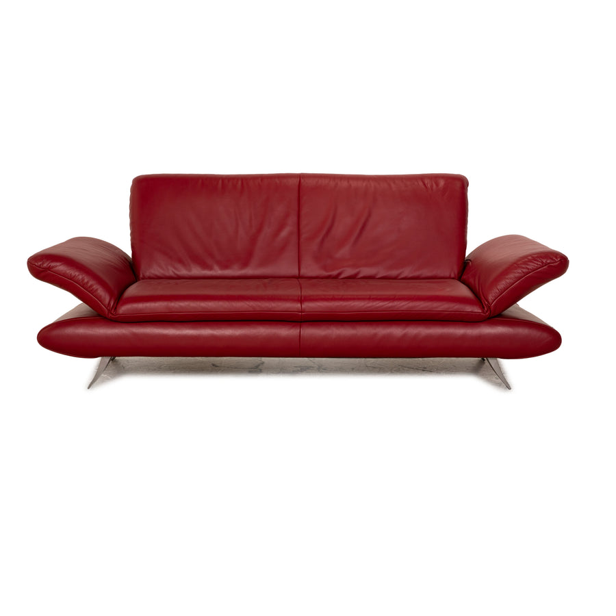 Koinor Rossini Leather Sofa Red Two Seater Couch Manual Function