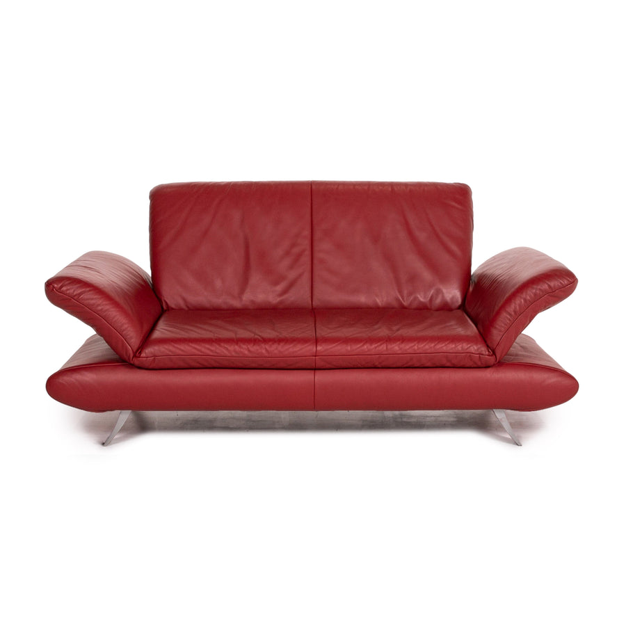 Koinor Rossini Leder Sofa Rot Zweisitzer Funktion Couch #13635