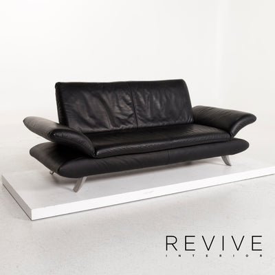 Koinor Rossini Leder Sofa Schwarz Dreisitzer Funktion Couch #12581
