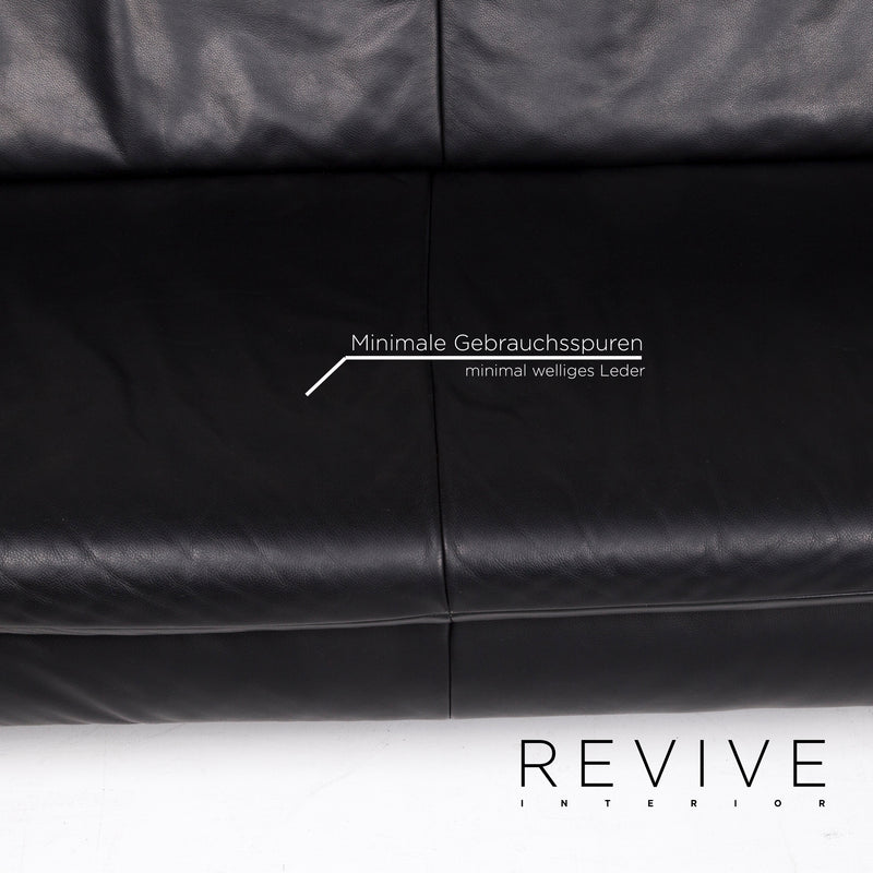 Koinor Rossini Leder Sofa Schwarz Dreisitzer Funktion Couch 