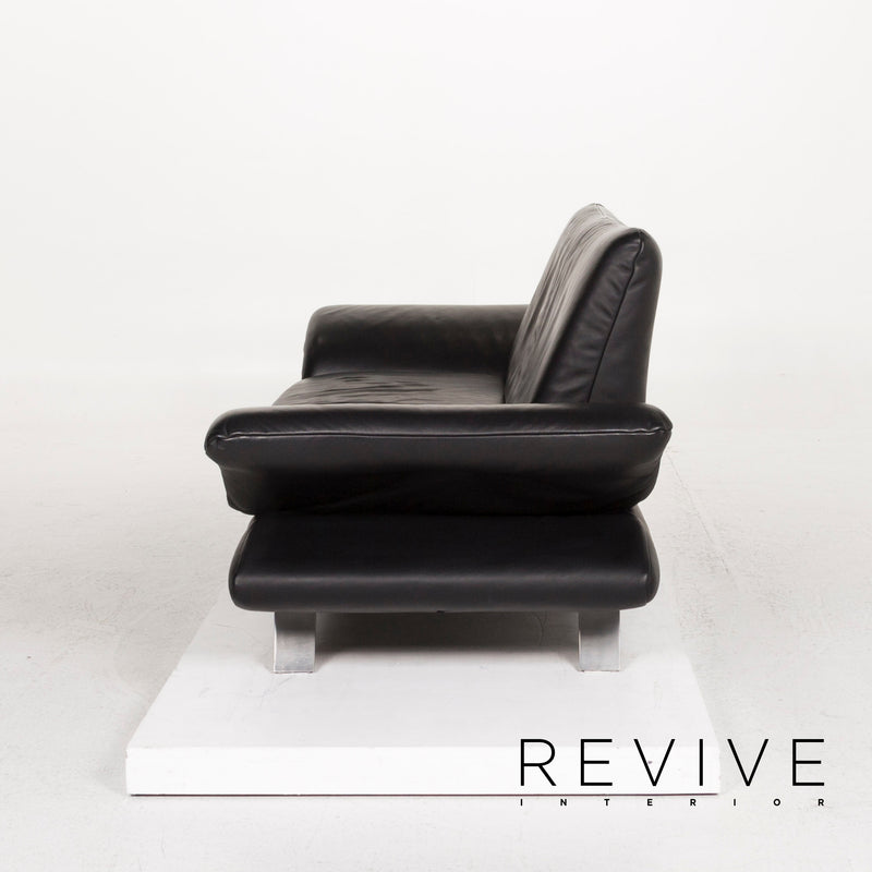 Koinor Rossini Leder Sofa Schwarz Dreisitzer Funktion Couch 