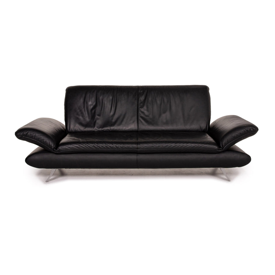 Koinor Rossini Leder Sofa Schwarz Dreisitzer Funktion Couch #15376