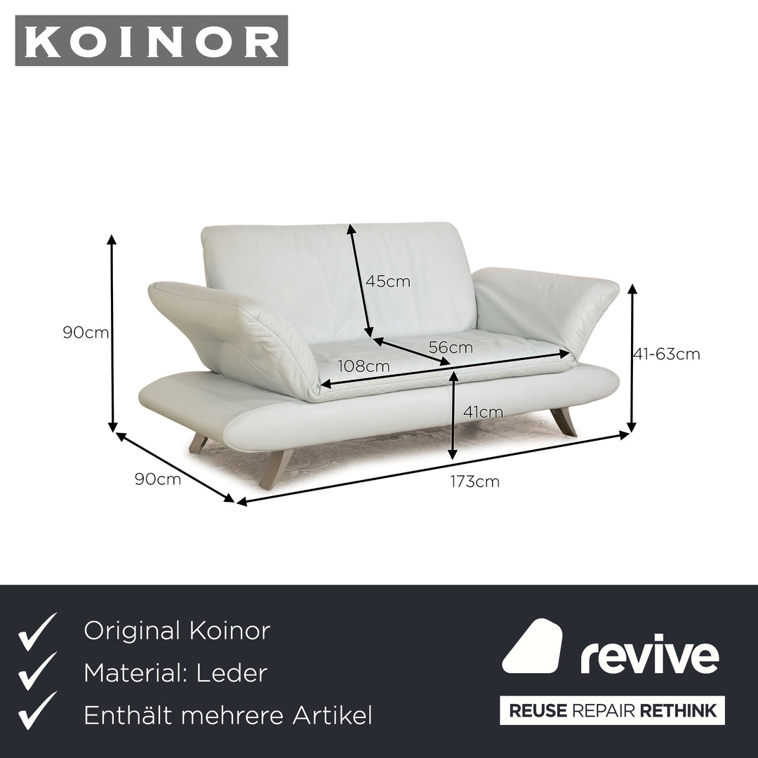 Koinor Rossini leather two-seater ice blue manual function