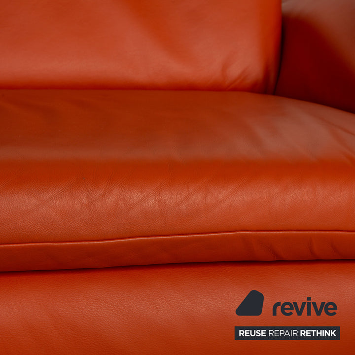 Koinor Rossini Leder Zweisitzer Orange Sofa Couch Funktion