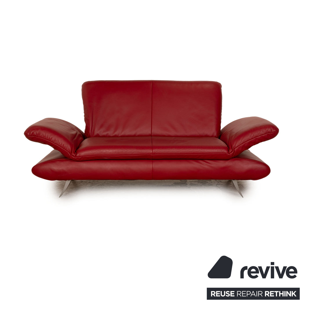 Koinor Rossini Leather Two Seater Red Manual Function Sofa Couch