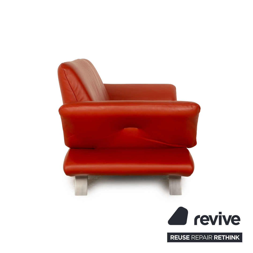 Koinor Rossini leather two-seater red orange manual function