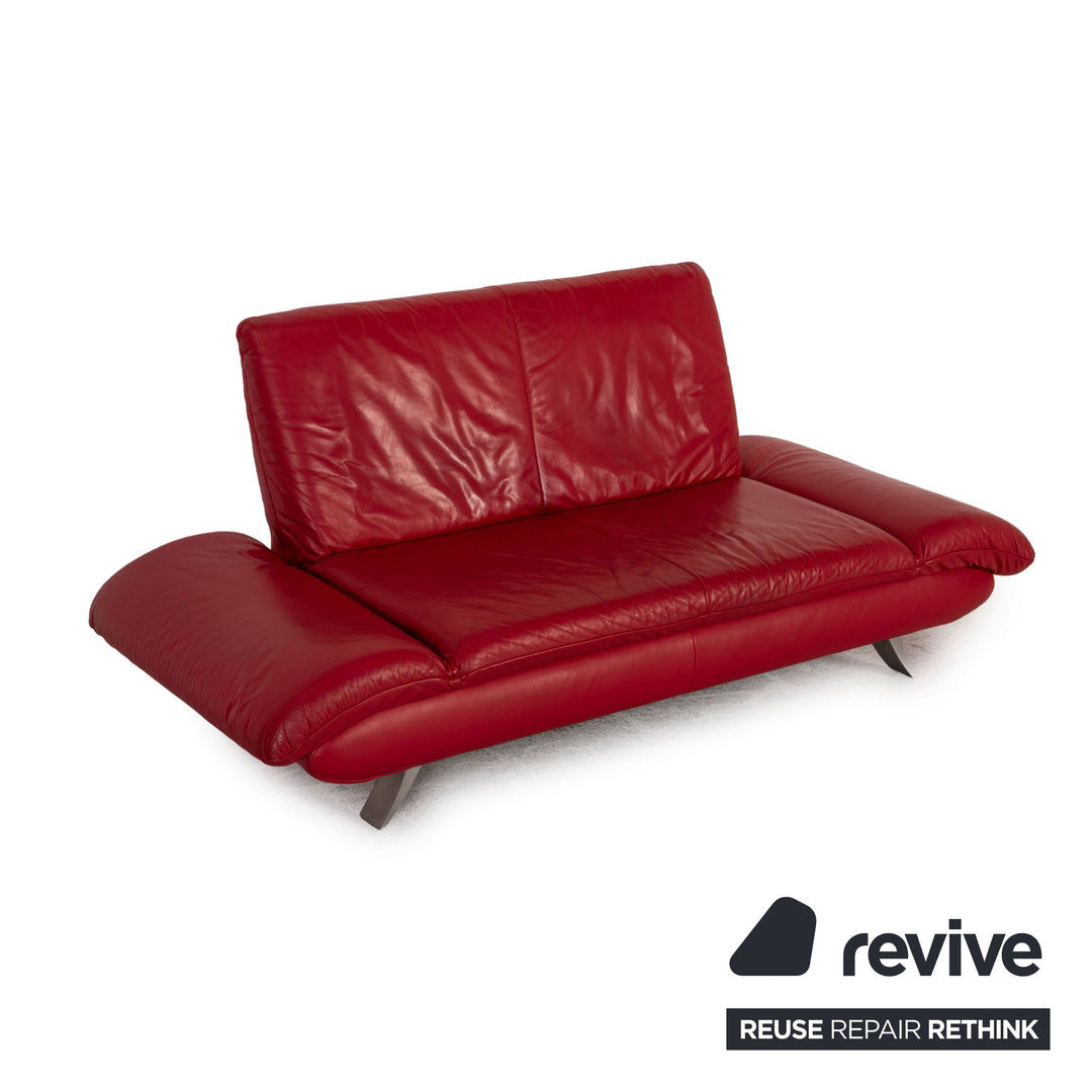 Koinor Rossini Leather Two Seater Red Sofa Couch Function