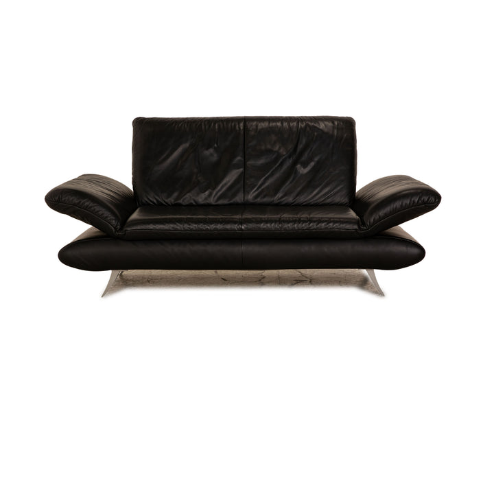 Koinor Rossini Schwarz Leder Zweisitzer Sofa Couch manuelle Funktion