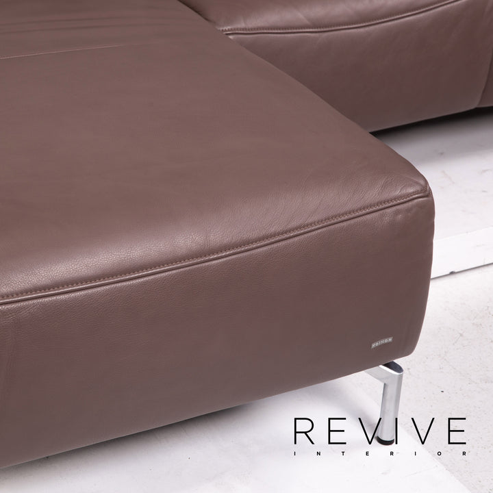 Koinor Vanda Leather Corner Sofa Brown Function Sofa Couch #14853
