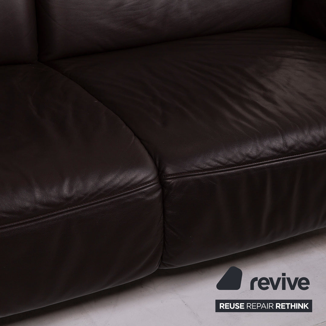 Koinor Vanda Leather Sofa Dark Brown Three Seater #15235