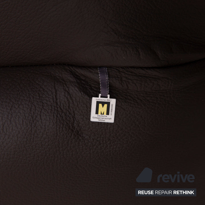 Koinor Vanda Leather Sofa Dark Brown Three Seater #15235