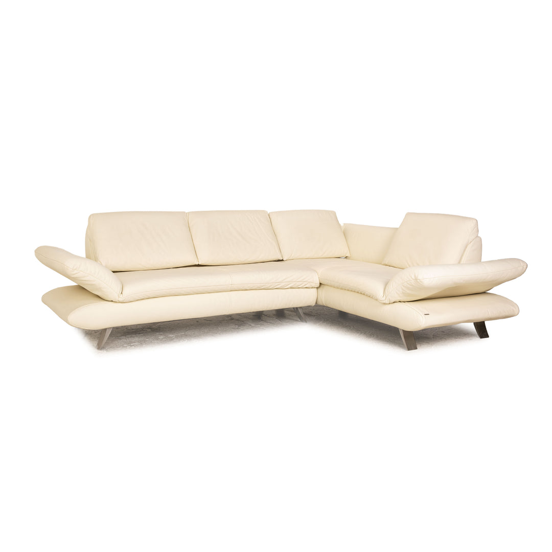 Koinor Velluti leather corner sofa cream manual function sofa couch chaise longue right