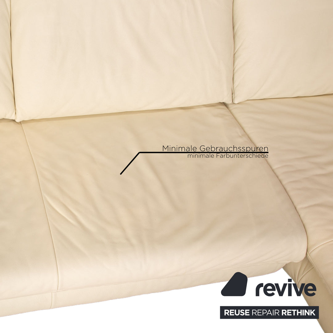 Koinor Velluti leather corner sofa cream manual function sofa couch chaise longue right