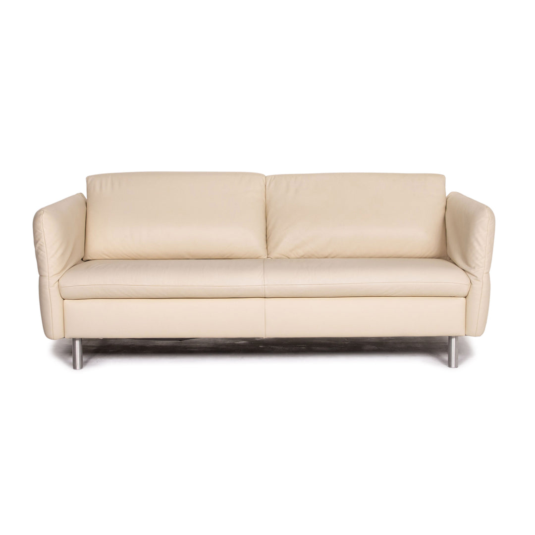 Koinor Vittoria Leder Sofa Creme Zweisitzer Couch #14409