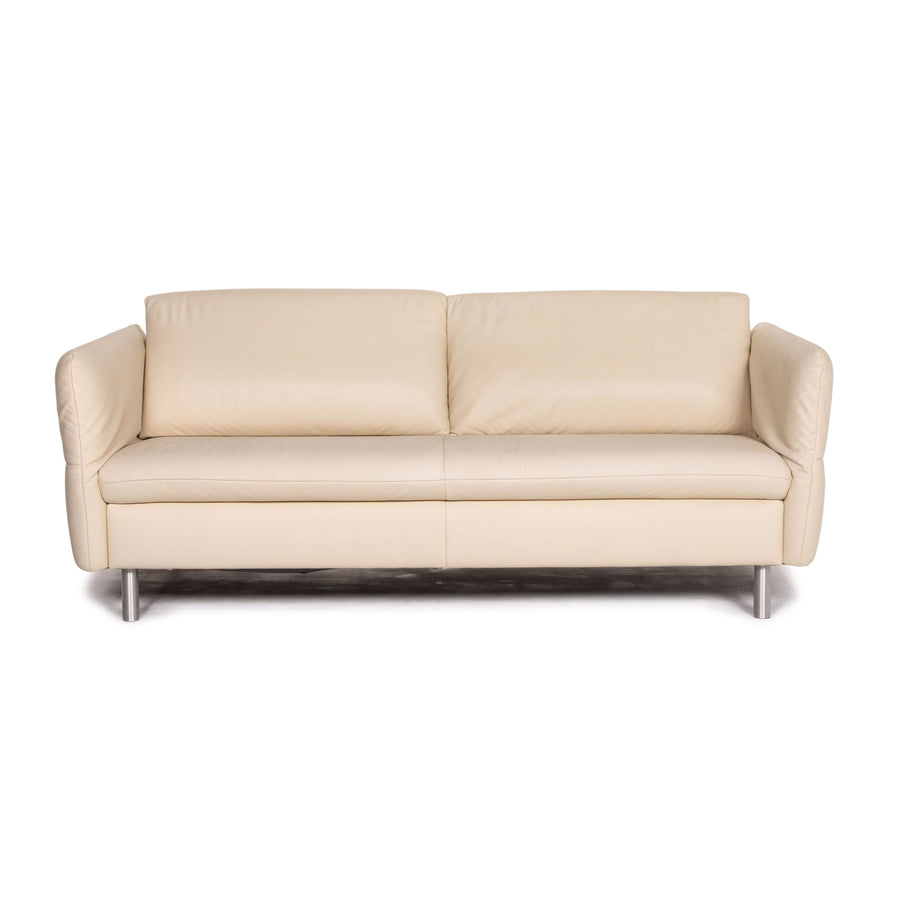 Koinor Vittoria Leder Sofa Creme Zweisitzer Couch #14409