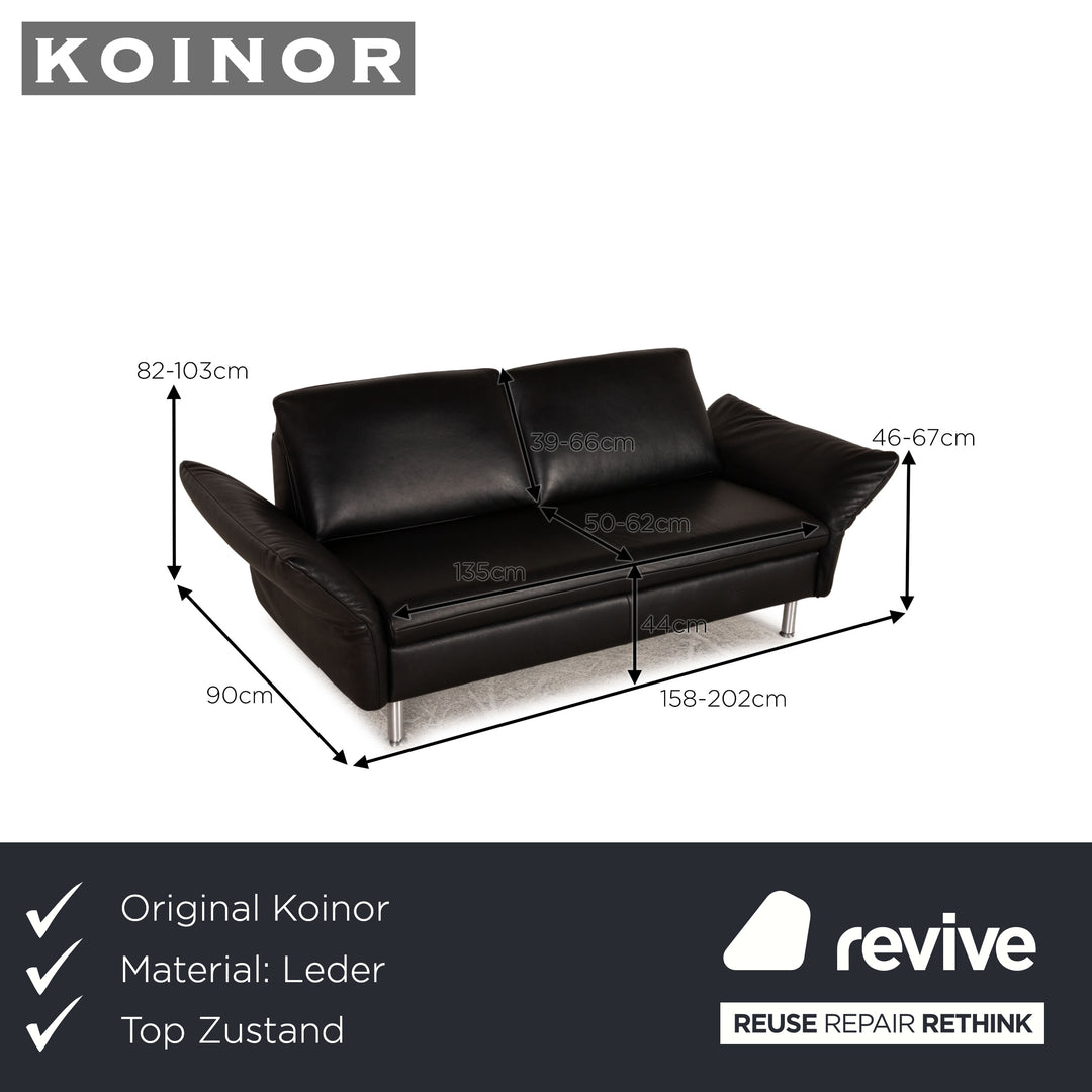 Koinor Vittoria Leather Sofa Black Two seater couch feature