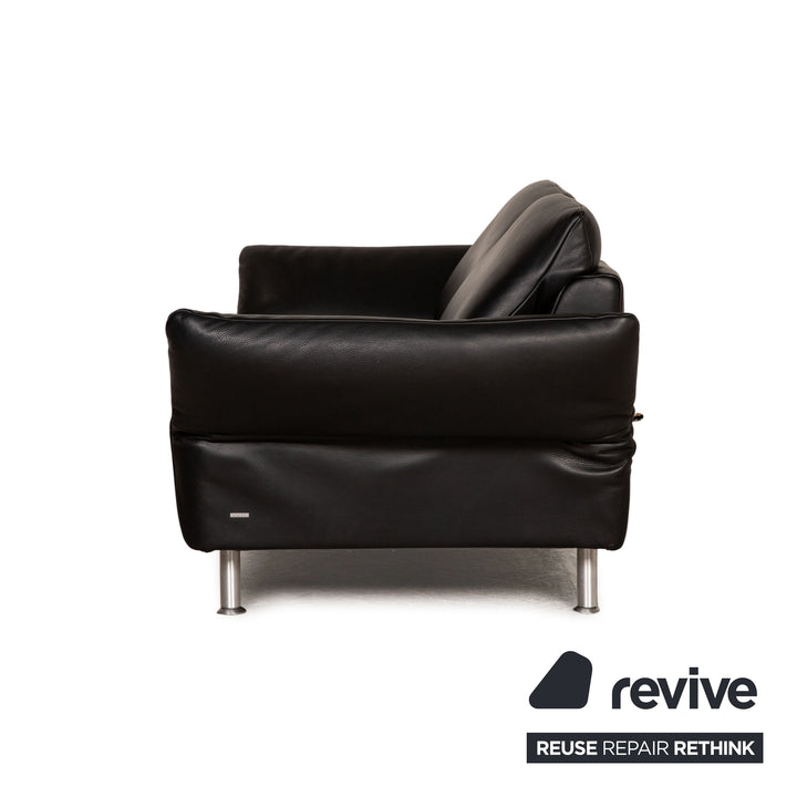 Koinor Vittoria Leather Sofa Black Two seater couch feature