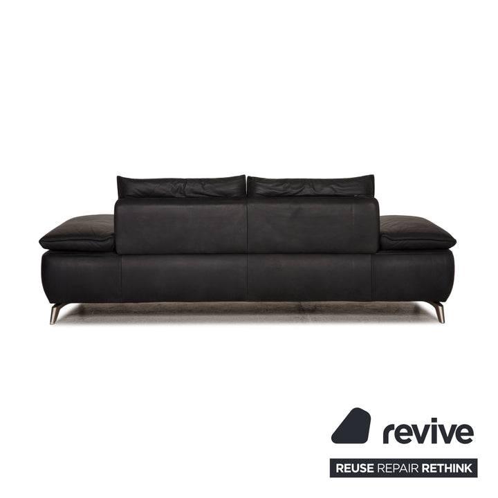 Koinor Vivendo leather sofa anthracite three-seater couch function