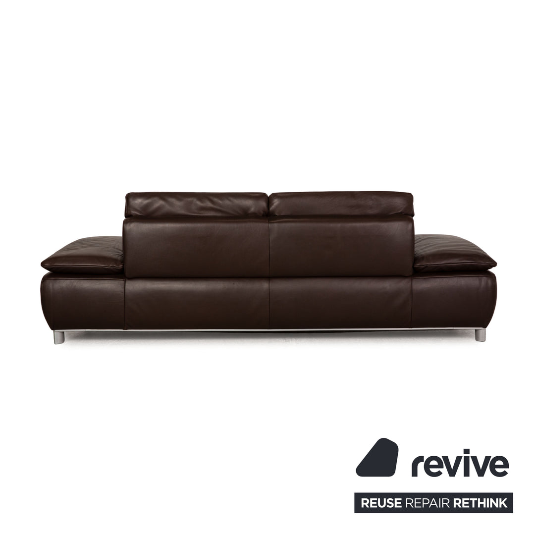 Koinor Volare Leather Three Seater Brown Function Sofa Couch