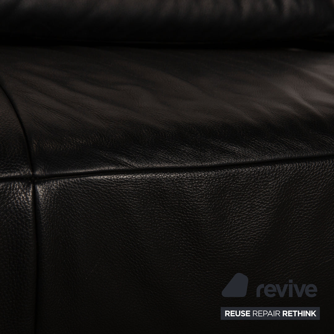 Koinor Volare Leder Dreisitzer Schwarz Sofa Couch