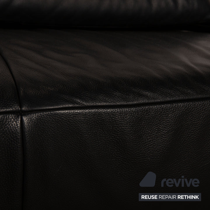 Koinor Volare Leder Dreisitzer Schwarz Sofa Couch