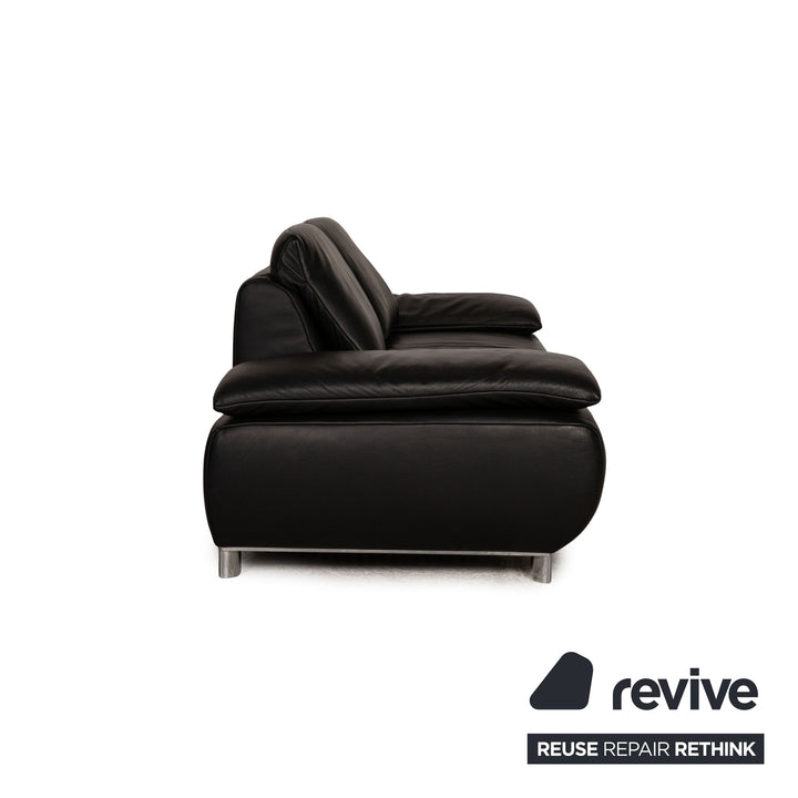 Koinor Volare Leder Dreisitzer Schwarz Sofa Couch
