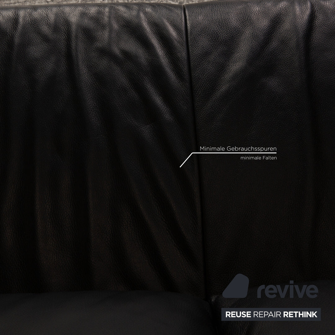 Koinor Volare Leder Dreisitzer Schwarz Sofa Couch