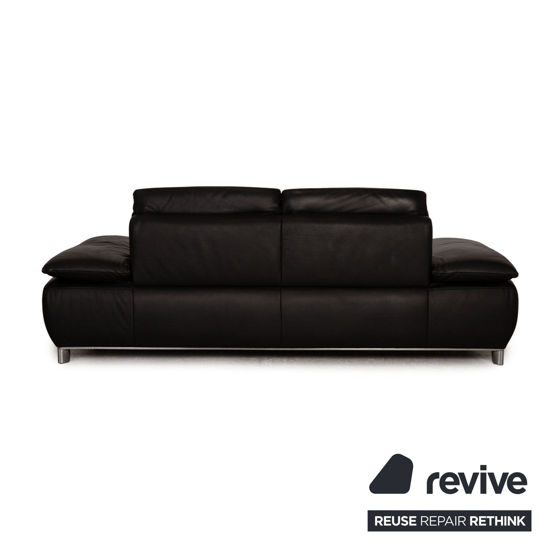 Koinor Volare Leder Dreisitzer Schwarz Sofa Couch