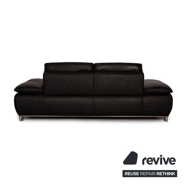 Koinor Volare Leder Dreisitzer Schwarz Sofa Couch
