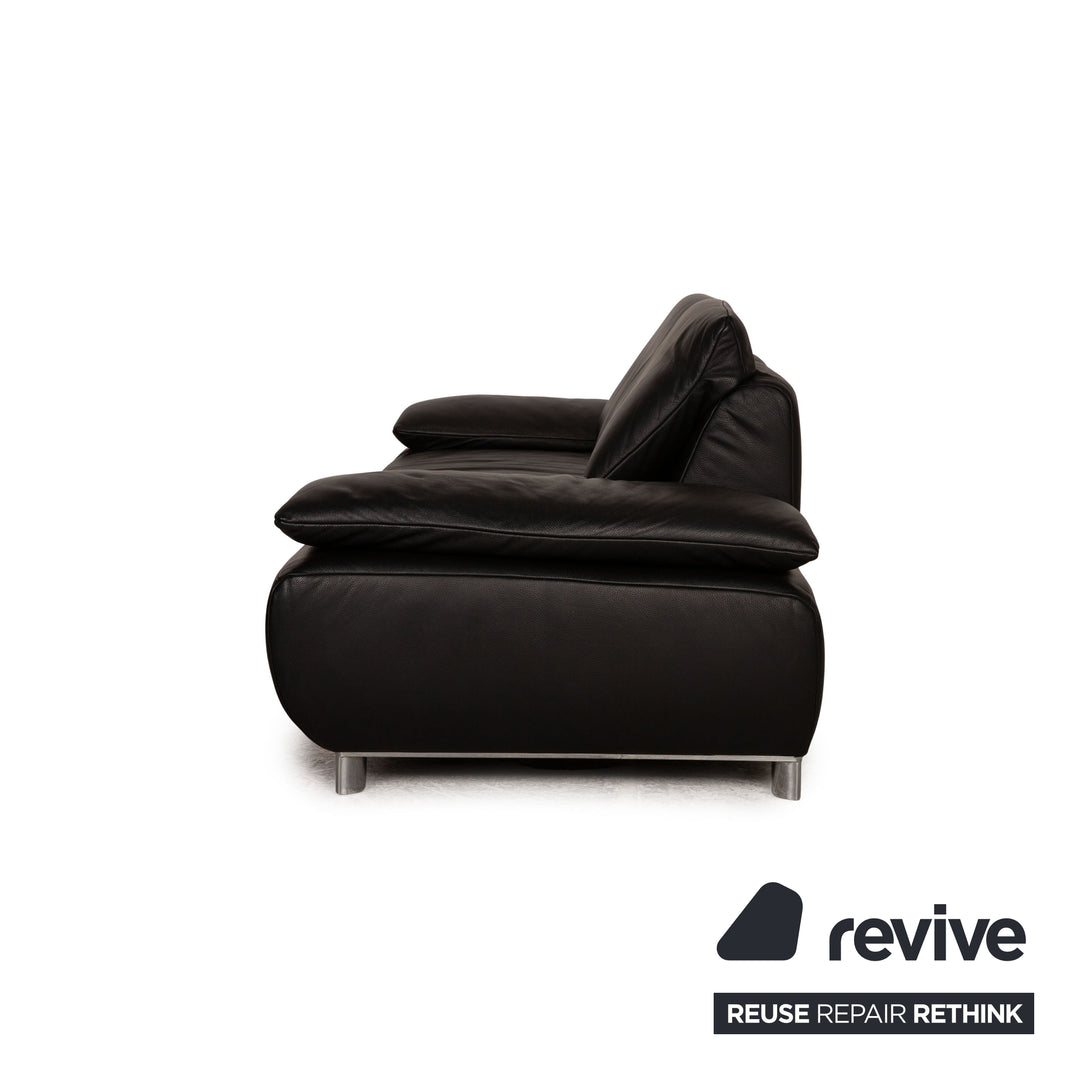 Koinor Volare Leder Dreisitzer Schwarz Sofa Couch