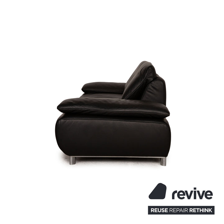 Koinor Volare Leder Dreisitzer Schwarz Sofa Couch