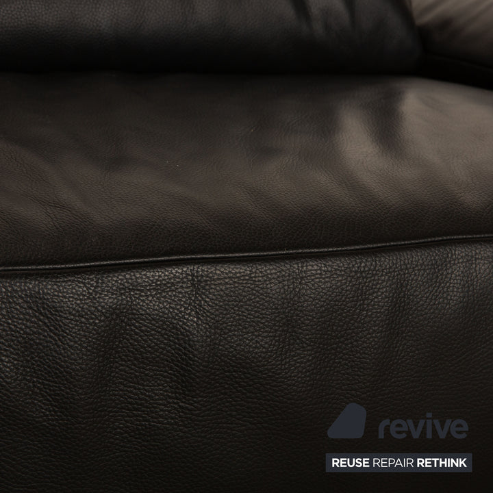 Koinor Volare Leder Dreisitzer Schwarz Sofa Couch manuelle Funktion