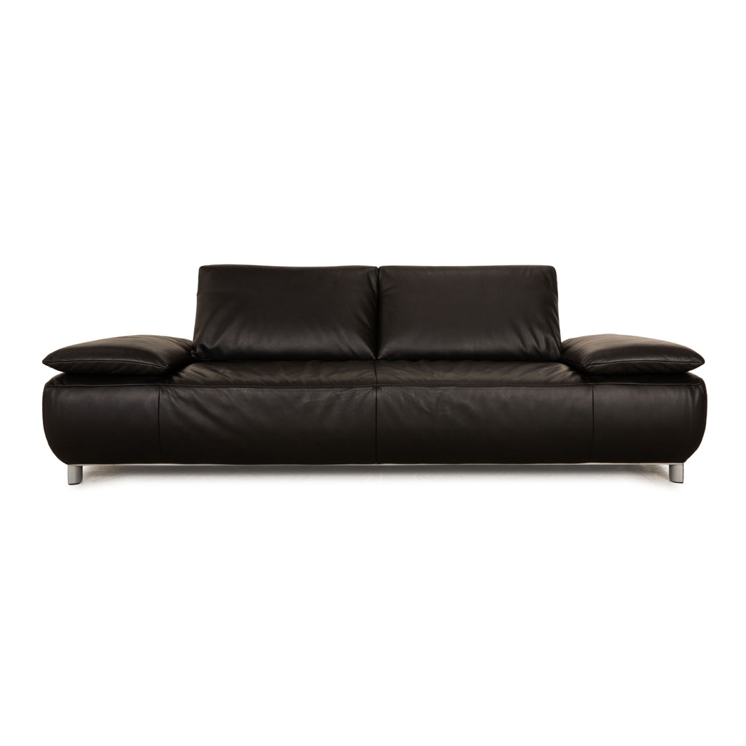 Koinor Volare Leder Dreisitzer Schwarz Sofa Couch manuelle Funktion