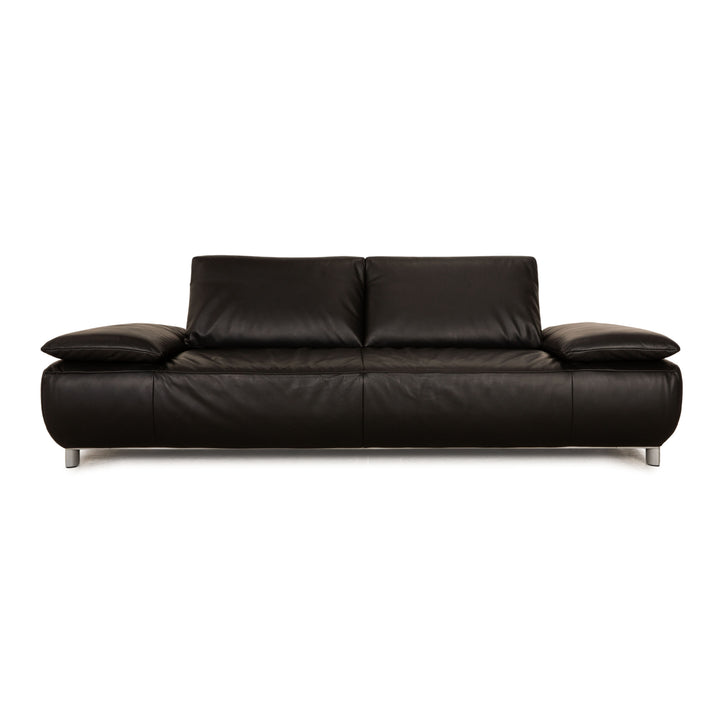 Koinor Volare Leder Dreisitzer Schwarz Sofa Couch manuelle Funktion