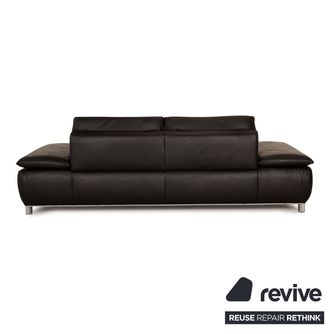 Koinor Volare Leder Dreisitzer Schwarz Sofa Couch manuelle Funktion