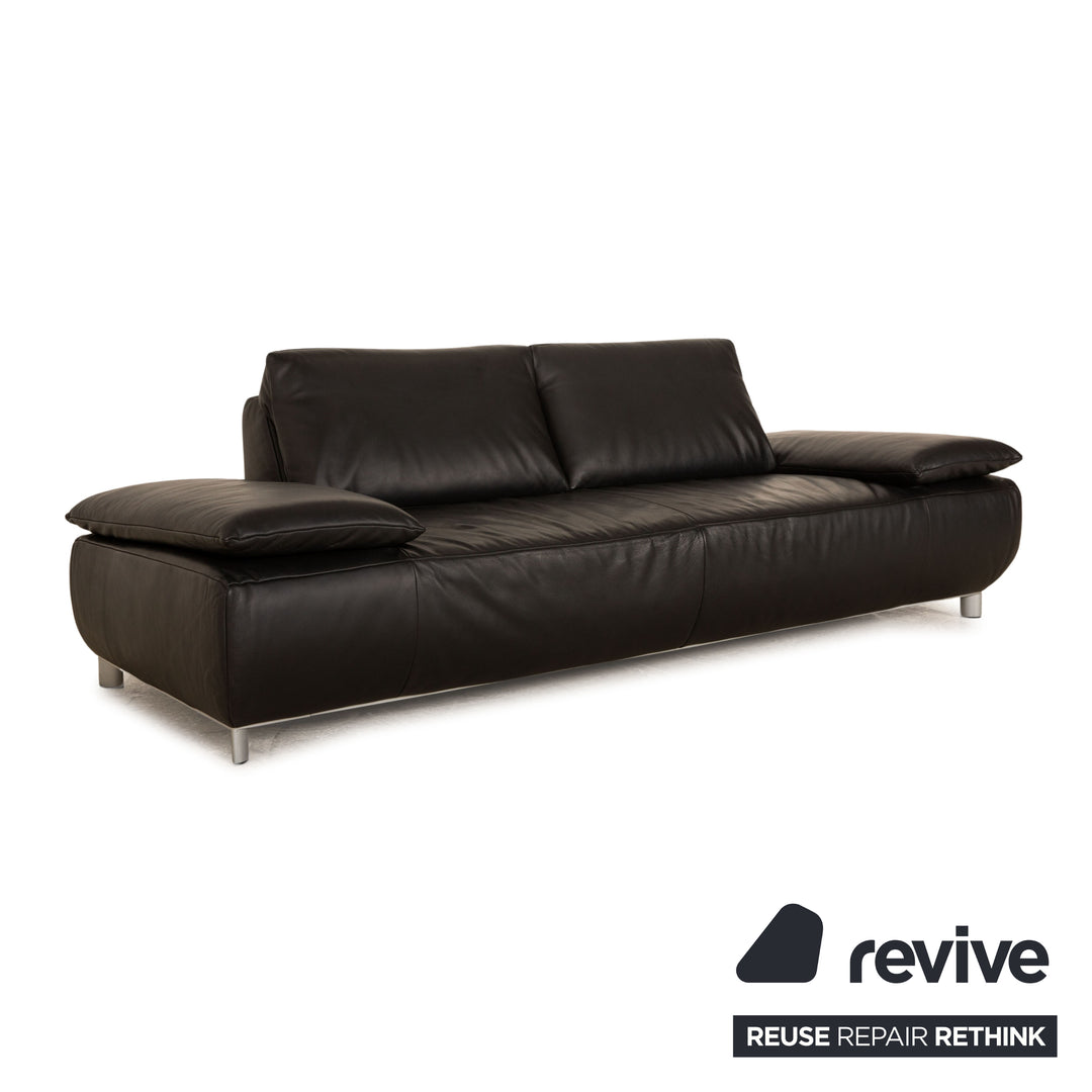 Koinor Volare Leder Dreisitzer Schwarz Sofa Couch manuelle Funktion
