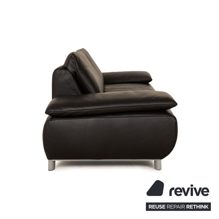 Koinor Volare Leder Dreisitzer Schwarz Sofa Couch manuelle Funktion