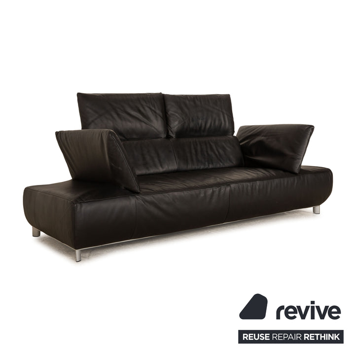 Koinor Volare Leder Dreisitzer Schwarz Sofa Couch manuelle Funktion