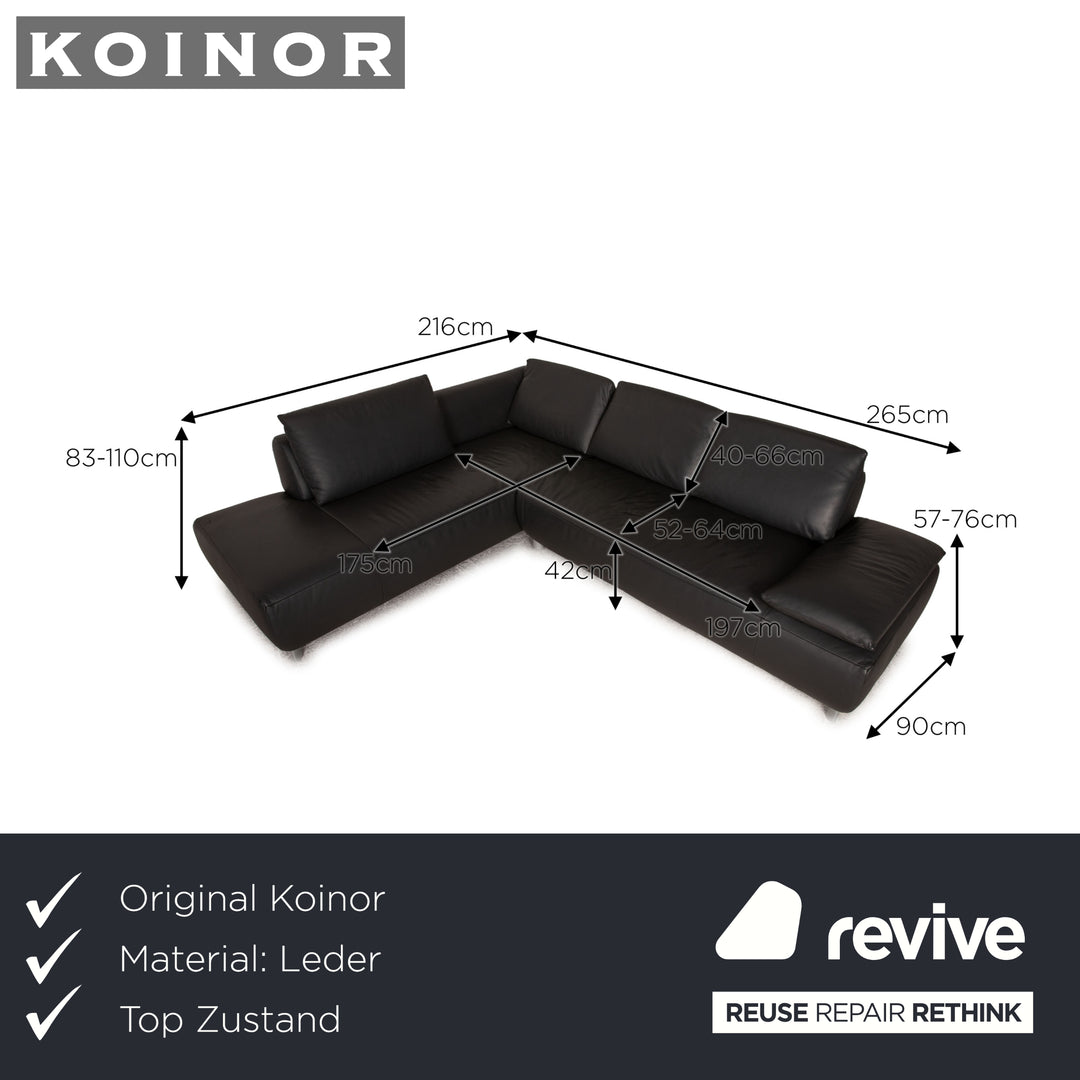 Koinor Volare Leder Ecksofa Anthrazit Sofa Couch