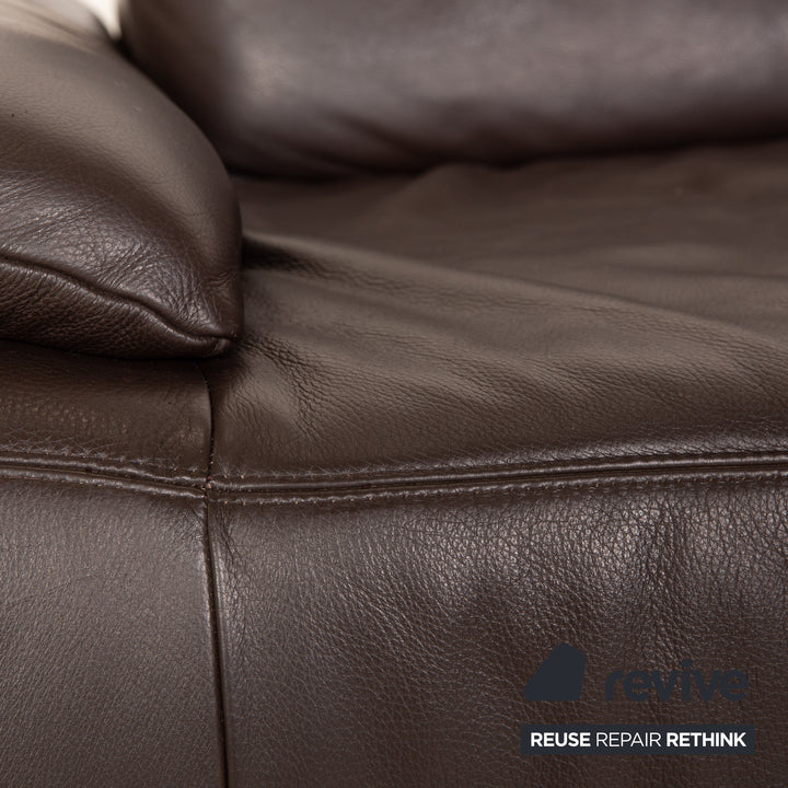 Koinor Volare Leather Corner Sofa Brown Dark Brown Chaise Longue Sofa Couch