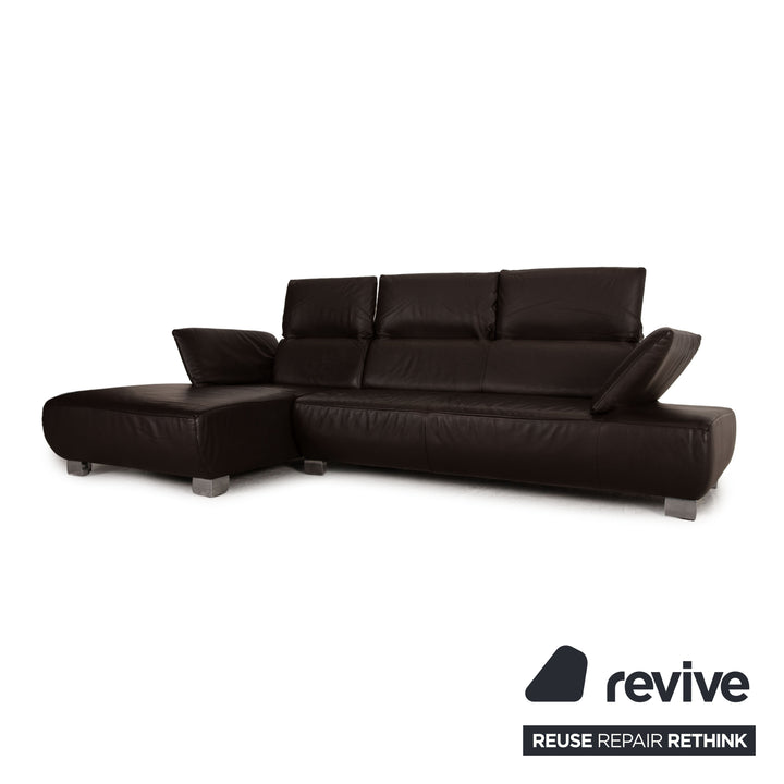 Koinor Volare Leather Corner Sofa Brown Sofa Couch Function
