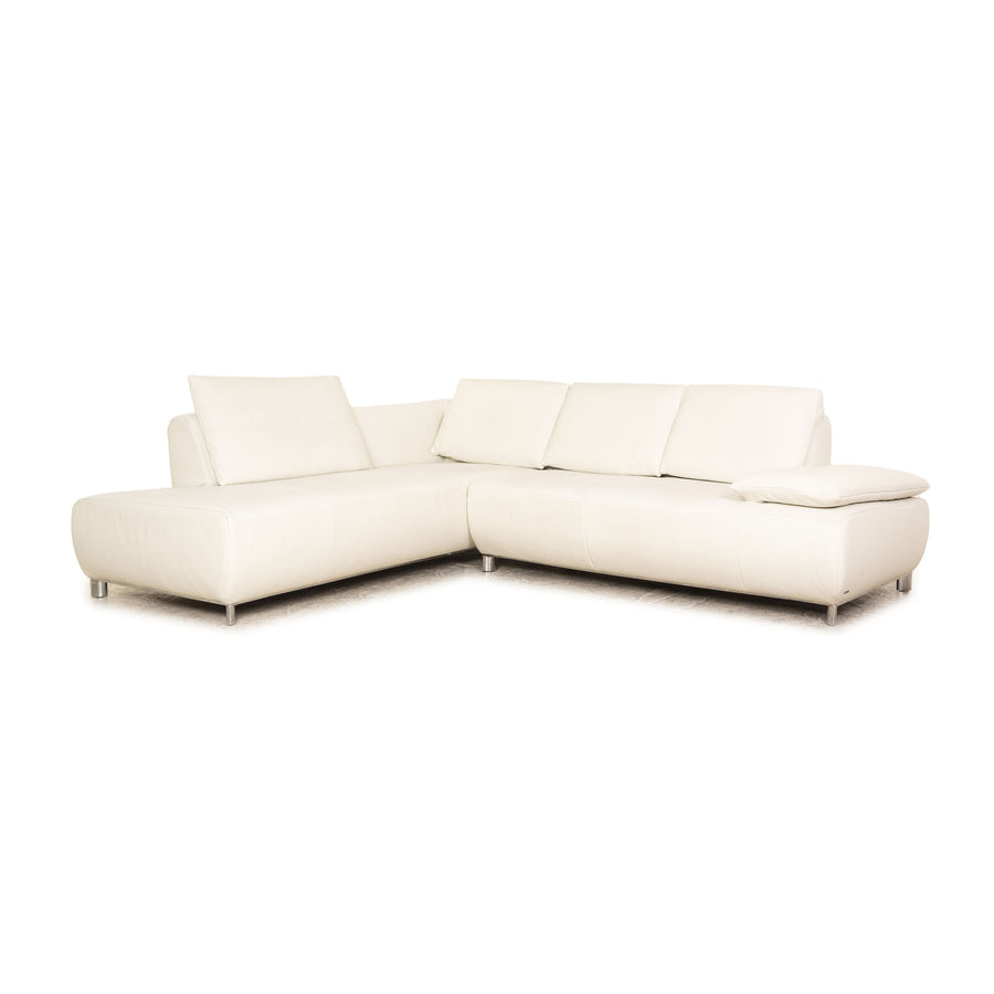 Koinor Volare leather corner sofa cream manual function chaise longue left