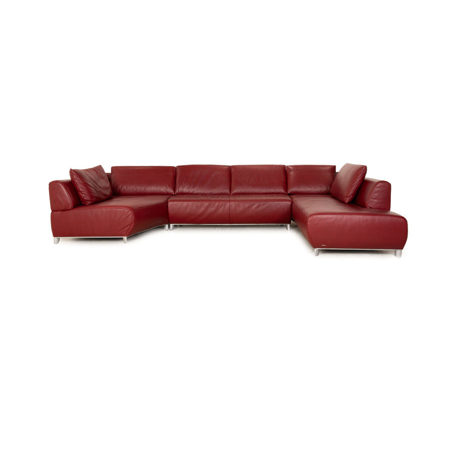 Koinor Volare Leder Ecksofa Rot manuelle Funktion Sofa Couch