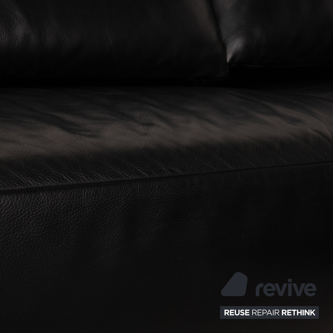 Koinor Volare Leather Corner Sofa Black Sofa Couch Function