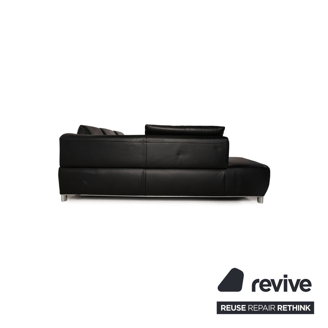 Koinor Volare leather corner sofa black sofa couch function chaise longue left