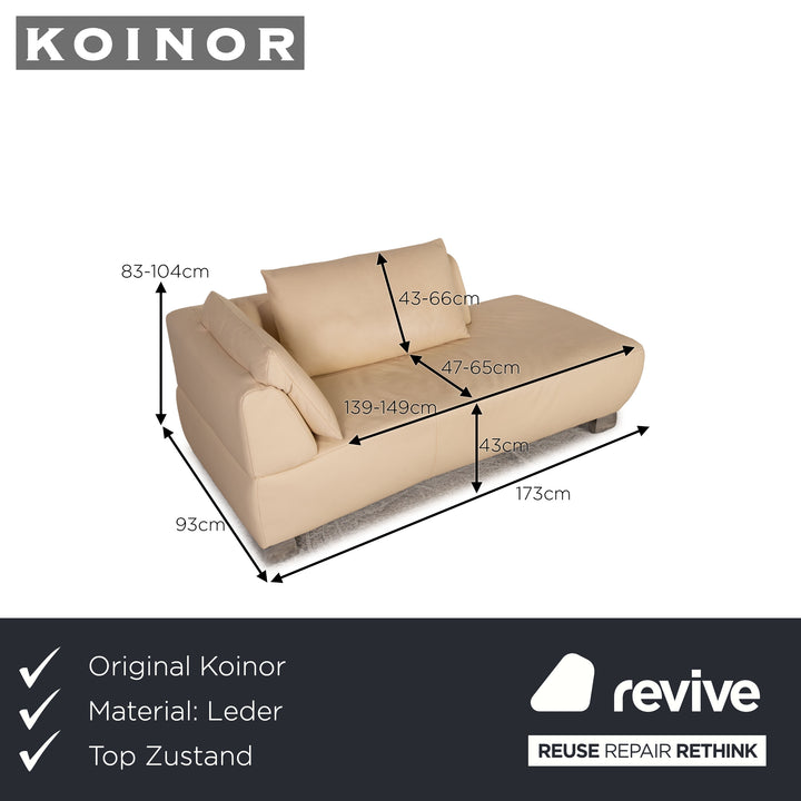 Koinor Volare Leather Lounger Cream Function