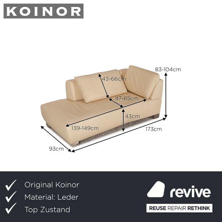 Koinor Volare Leather Lounger Cream