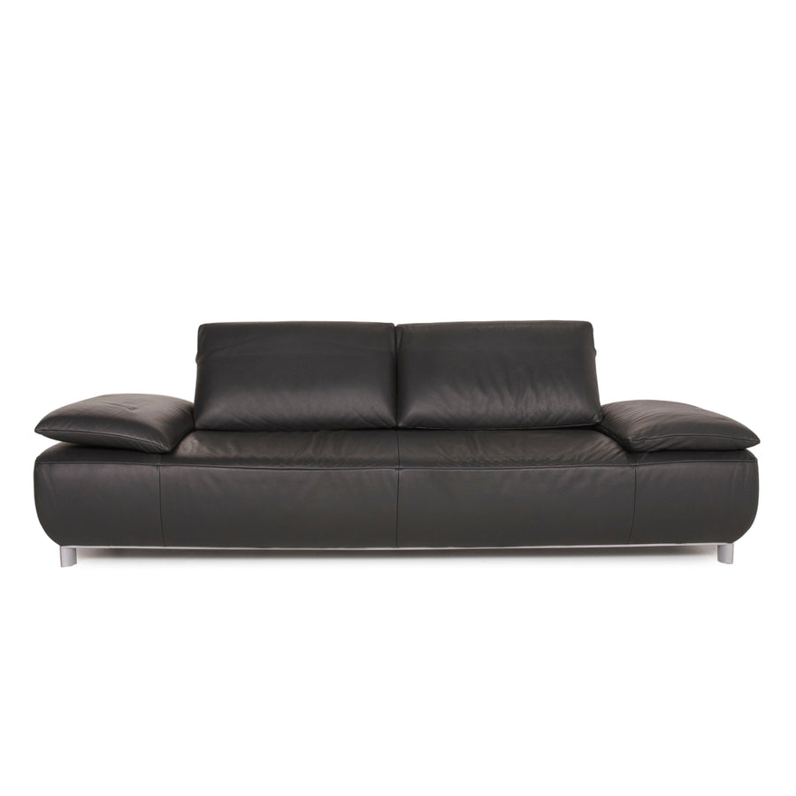 Koinor Volare Leather Sofa Anthracite Gray Two Seater Function Couch