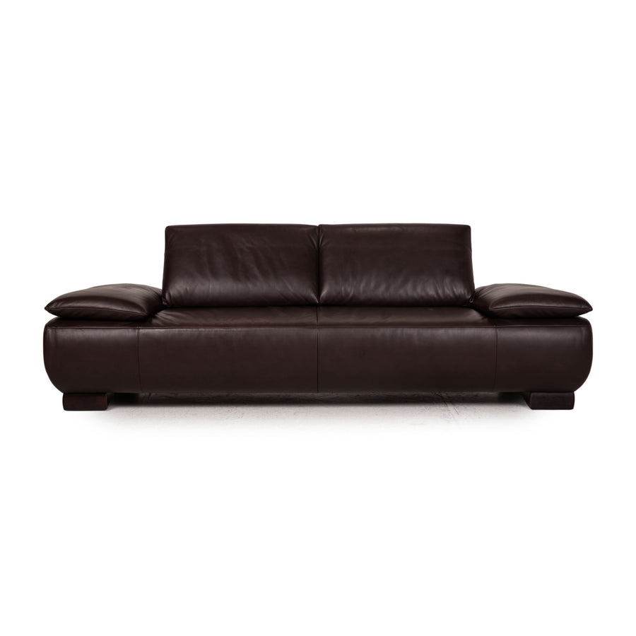 Koinor Volare Leather Sofa Brown Three Seater Function Couch